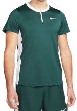 Мужское теннисное поло Nike Men's Court Dri-Fit Advantage Polo - pro green/white/white