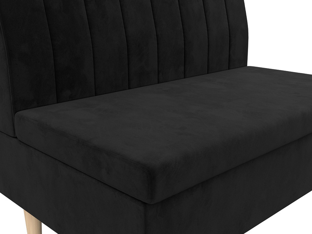 Диван прямой Мини, Черный, Велюр, 126044