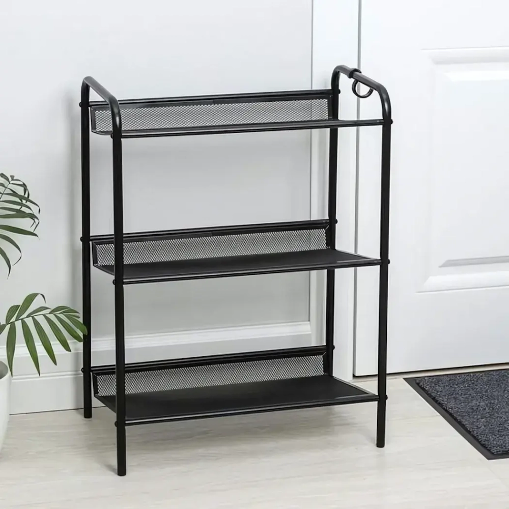 Подставка для обуви 3-х полочная «Женева 23» (Черный)