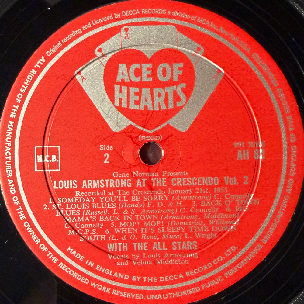 Louis Armstrong ‎– At The Crescendo Vol. 2 (Англия 1965г.) Т