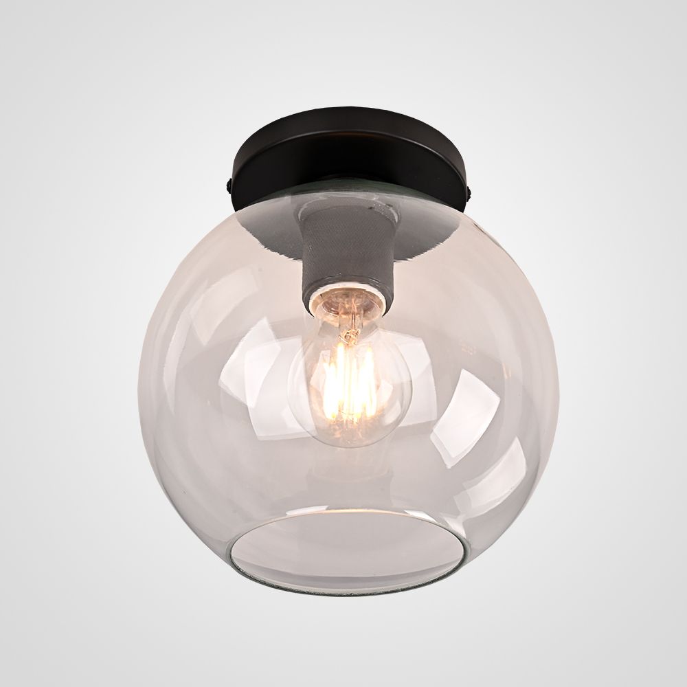 Потолочный Светильник Rh Utilitaire Globe Shade Flushmount Black By Imperiumloft