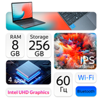 14" Ноутбук Chuwi GemiBook Pro 14 (2160x1440, Intel Celeron N5100, RAM 8ГБ,SSD 256ГБ, Intel UHD Graphics , Win 11Home)