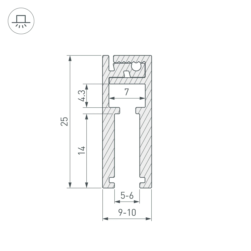 Профиль KLUS-GLASS-56-2000 ANOD (Arlight, Алюминий) 019193