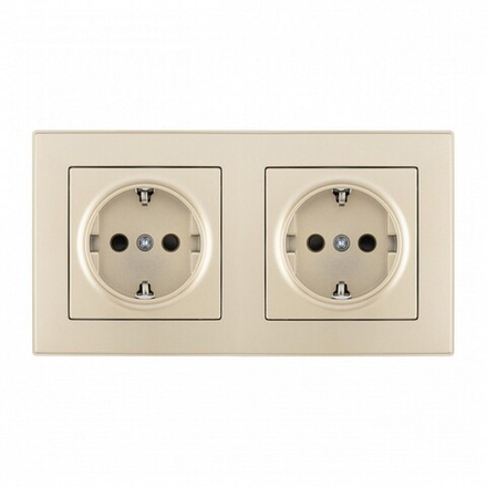 Розетка с заземлением и со шторкой Arte Milano SET06-2 SET06-2-40-1x2 shampan
