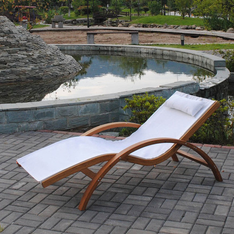 Шезлонг-лежак из сибирской лиственницы Afina AFM-503C White