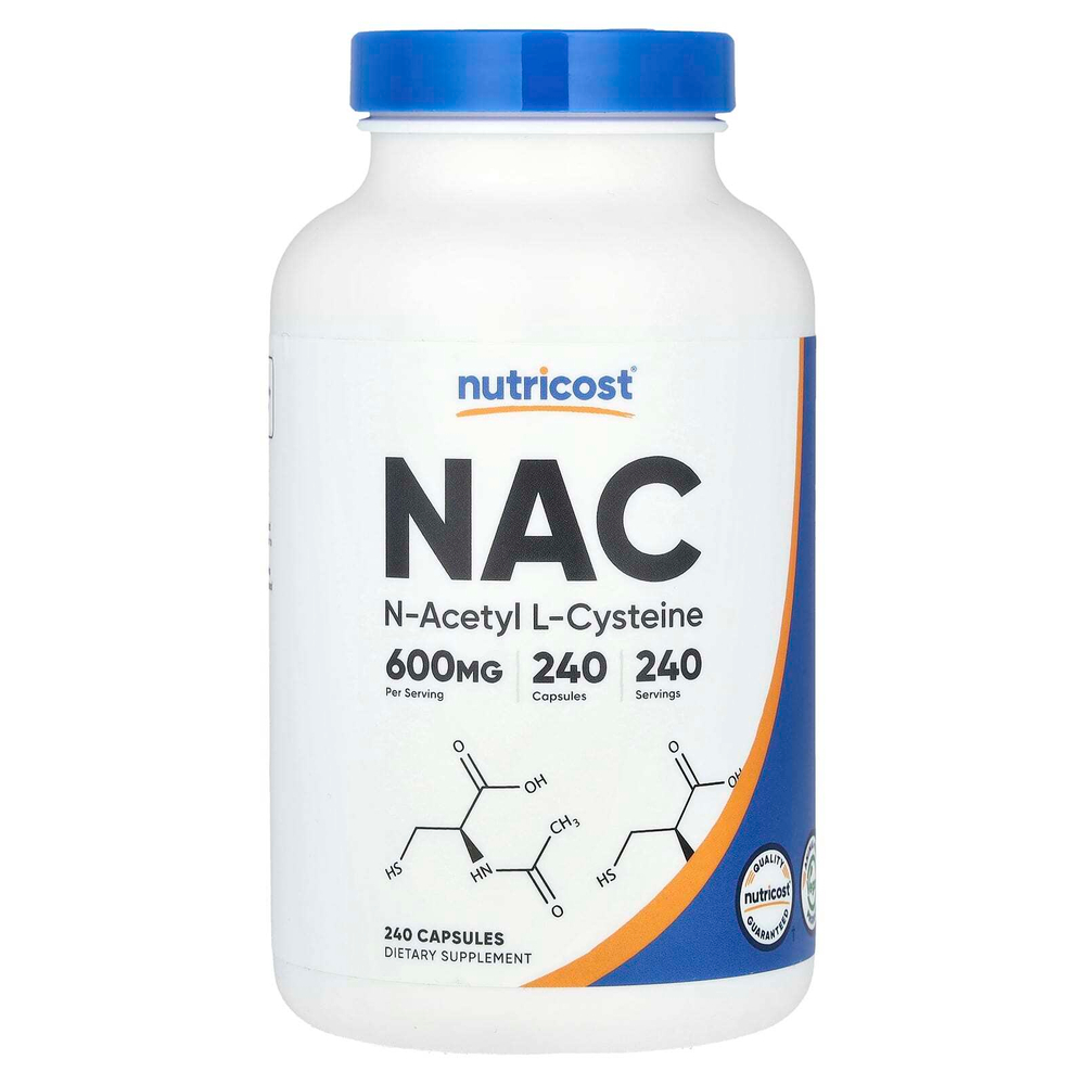 Nutricost, NAC, 600 мг, 240 капсул