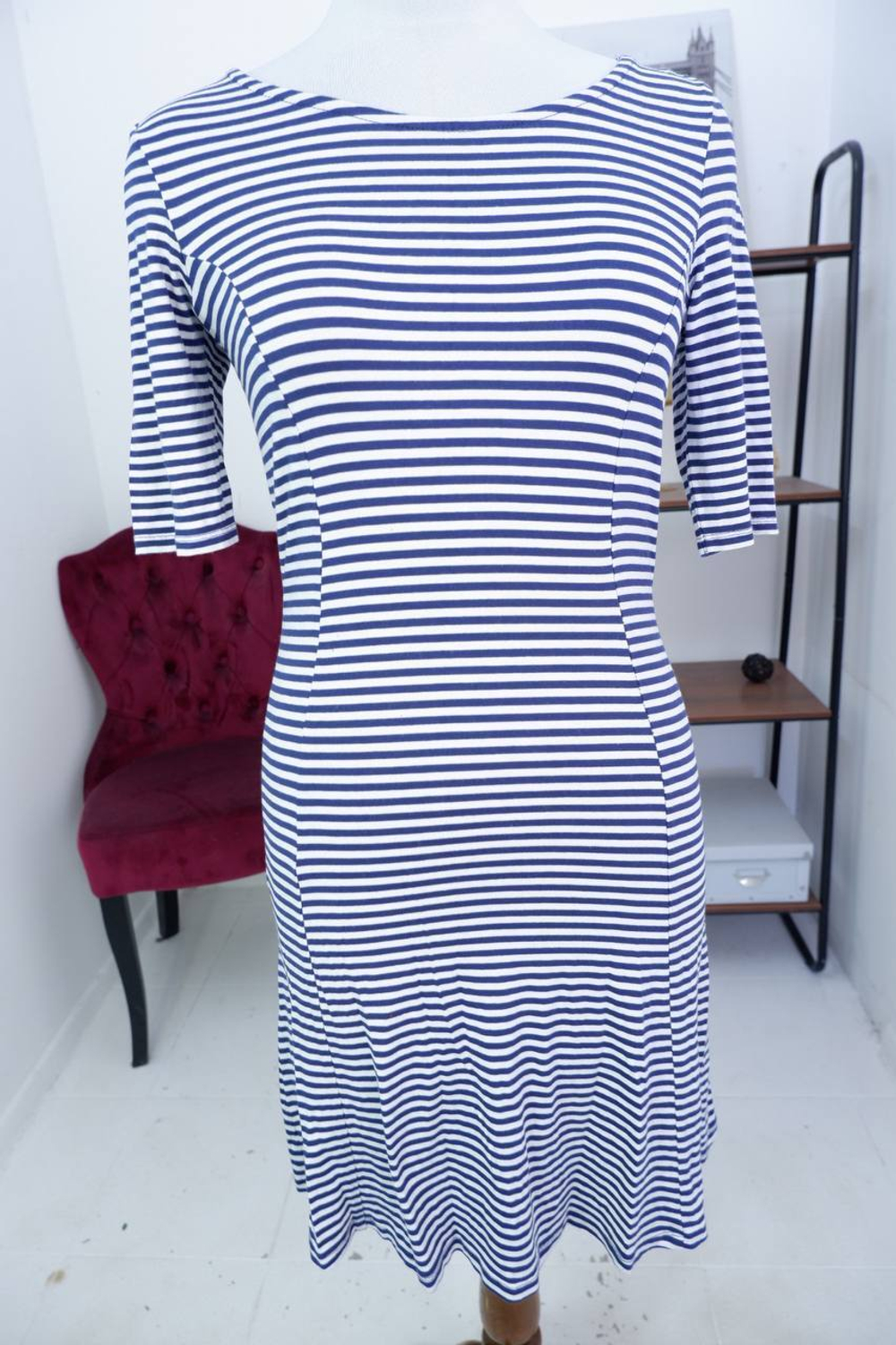 Платье GEORGE простое, из вискозы в стильную полоску 44 размер