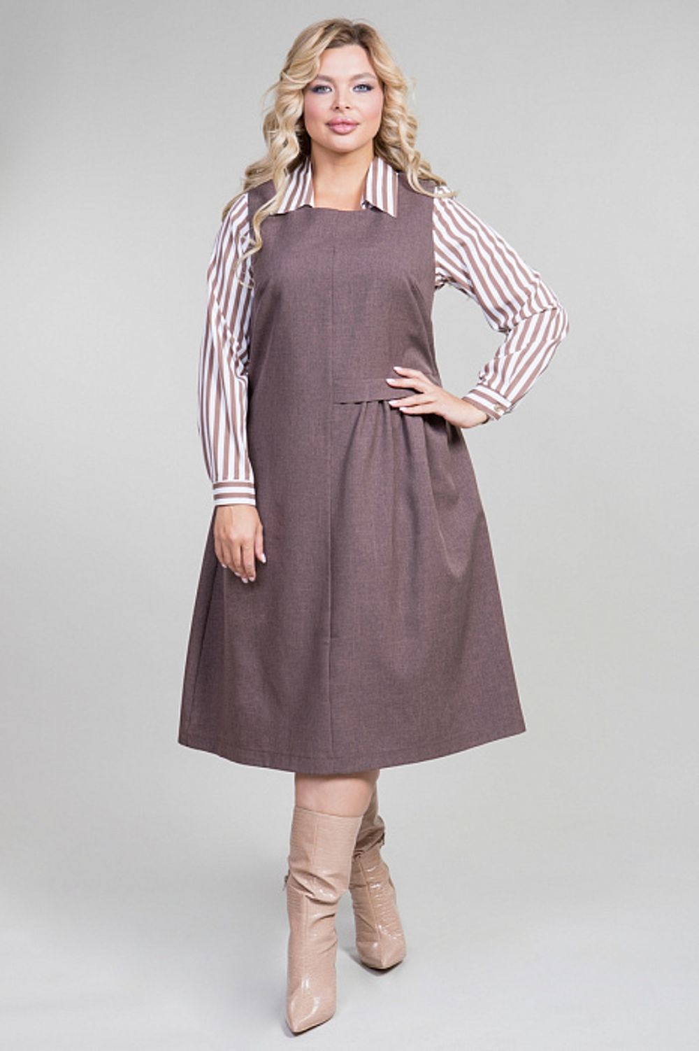 Сарафан 914 коричневый Novita (Акция)