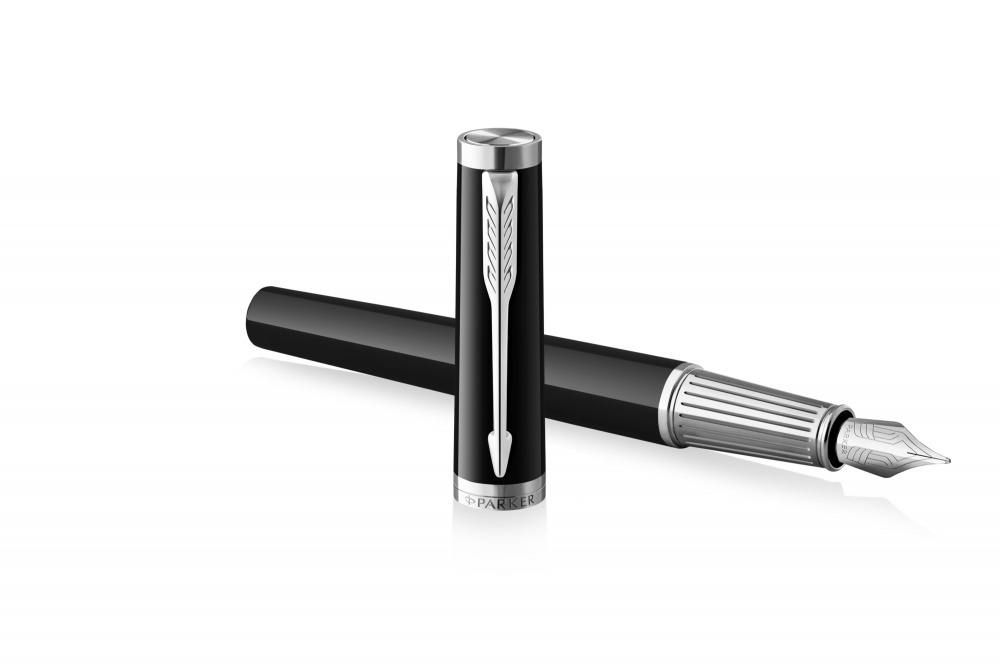 Перьевая ручка Parker "Ingenuity Black CT" перо: F, цвет чернил: blue/black, в подарочной упаковке.