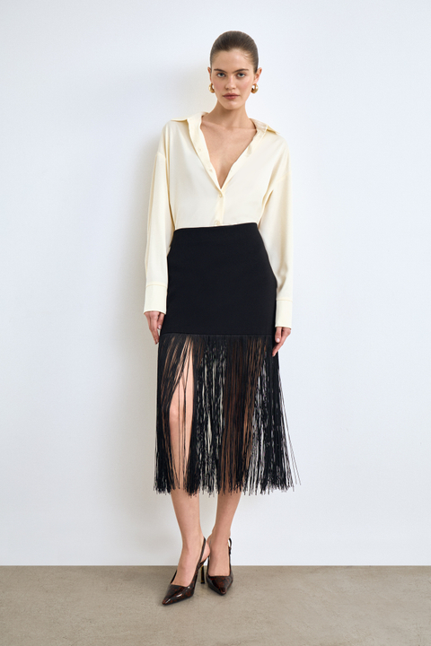 Юбка с бахромой мини