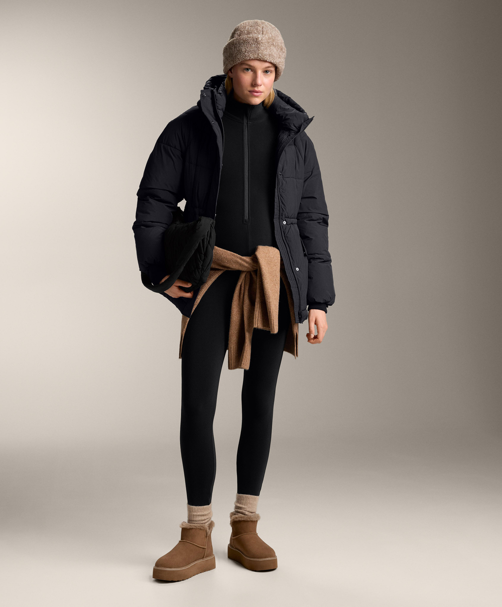 Oysho Теплый длинный комбинезон, черный