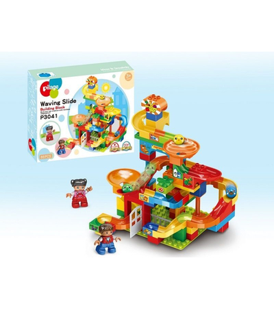 Конструктор Pilage Супермаркет (86 деталей), лабиринт с шариками и воронками