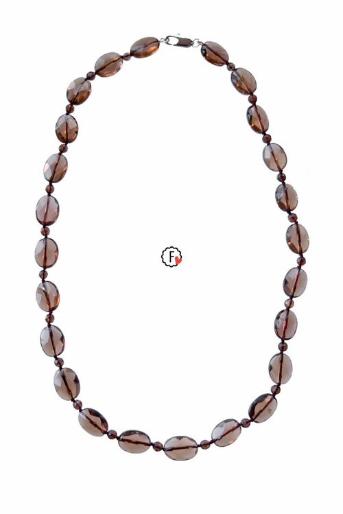 Бусы из раухтопаза овалы