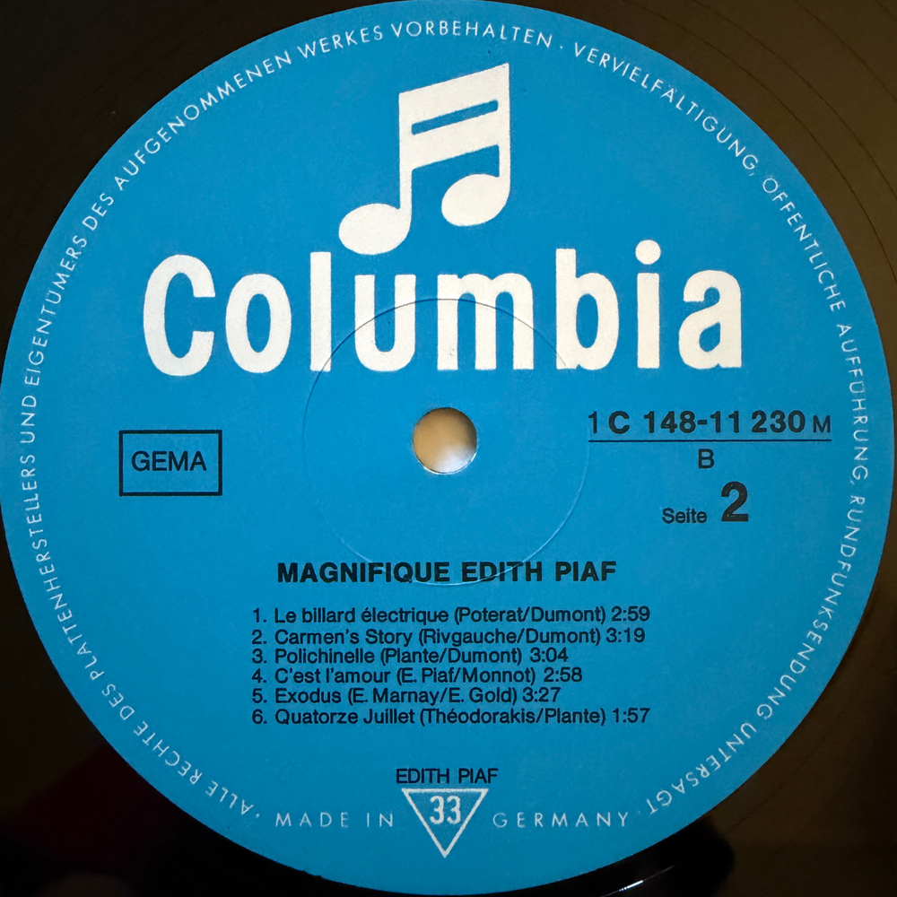 Edith Piaf ‎– Magnifique Edith Piaf 2LP (Германия) Т