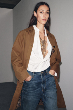 ZARA ТРЕНЧ МИДИ — ZW COLLECTION, ТЕМНЫЙ БЕЖЕВО-КОРИЧНЕВЫЙ