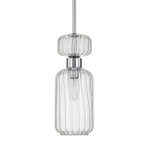 Подвесной светильник 1x60Вт E14, металл/стекло, хром/прозрачный