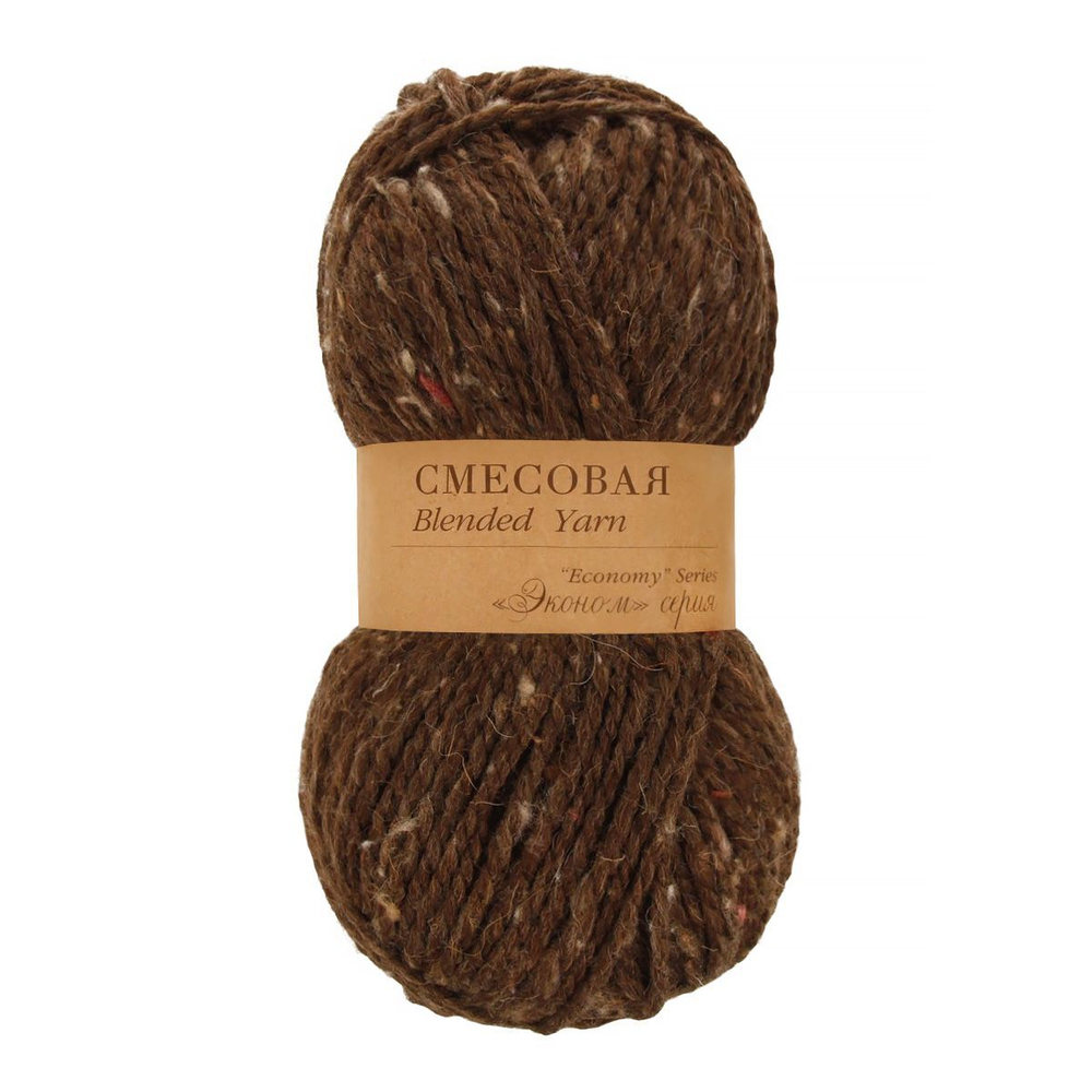 Смесовая пряжа Пехорка 30%шерсть 70%акрил 2х200г/200м 517 коричневый меланж