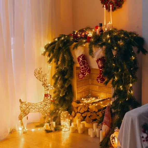 Светодиодная фигура Олень золотистый 35×60×10 см., металл, 220 В, мерцание, Luazon Lighting (3662047)