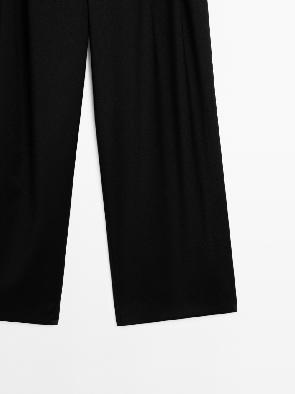 Massimo Dutti Брюки из тонкой шерсти со складками, черный