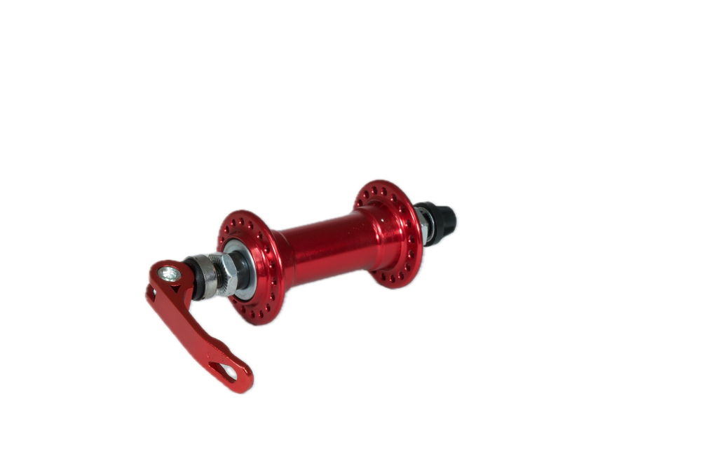 Втулка передняя WZ алюминий V-brake эксцентрик 36H ось 3/8''х100x108мм, красная