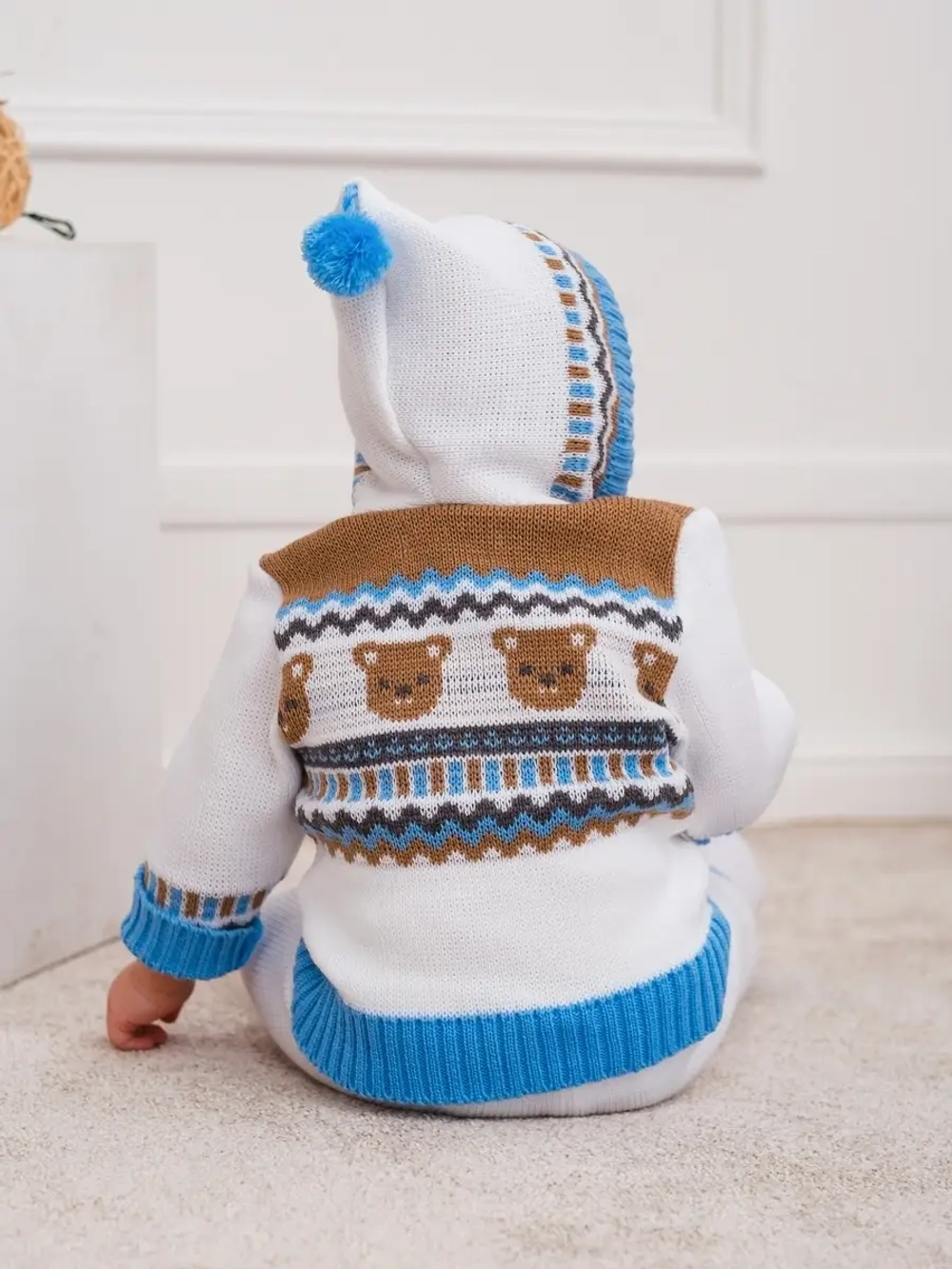 Костюм вязаный для малышей для новорожденных "Мишки"