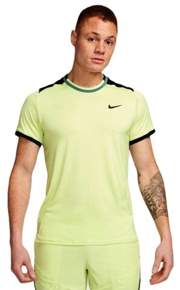 Теннисная футболка Nike Court Dri-Fit Advantage Top - light lemon twist/black/bicoastal/black