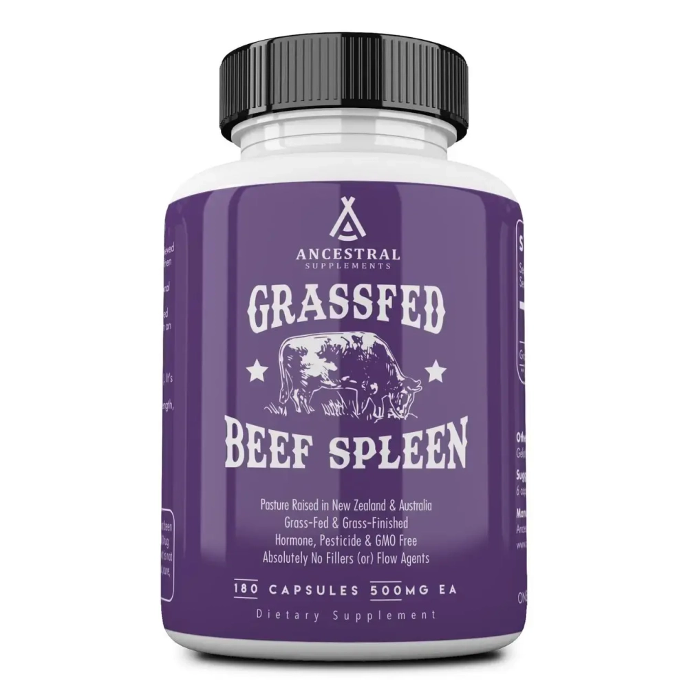 Ancestral Supplements - Grass Fed Beef Spleen 500 mg 180 capsules