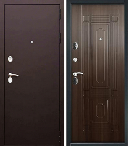 Дверь стальная Тепло 3-К Дуб шоколад /Медь Терморазрыв