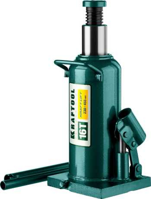 Домкрат гидравлический бутылочный Kraft-Lift, сварной, 16т, 230-455мм, KRAFTOOL, 43462-16_z01