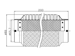 Гофра глушителя 65x200 мм InnerBraid UNIO EXP-65200