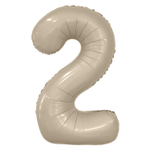 Шар фольгированный Цифра 2 101 см (Бежевый)