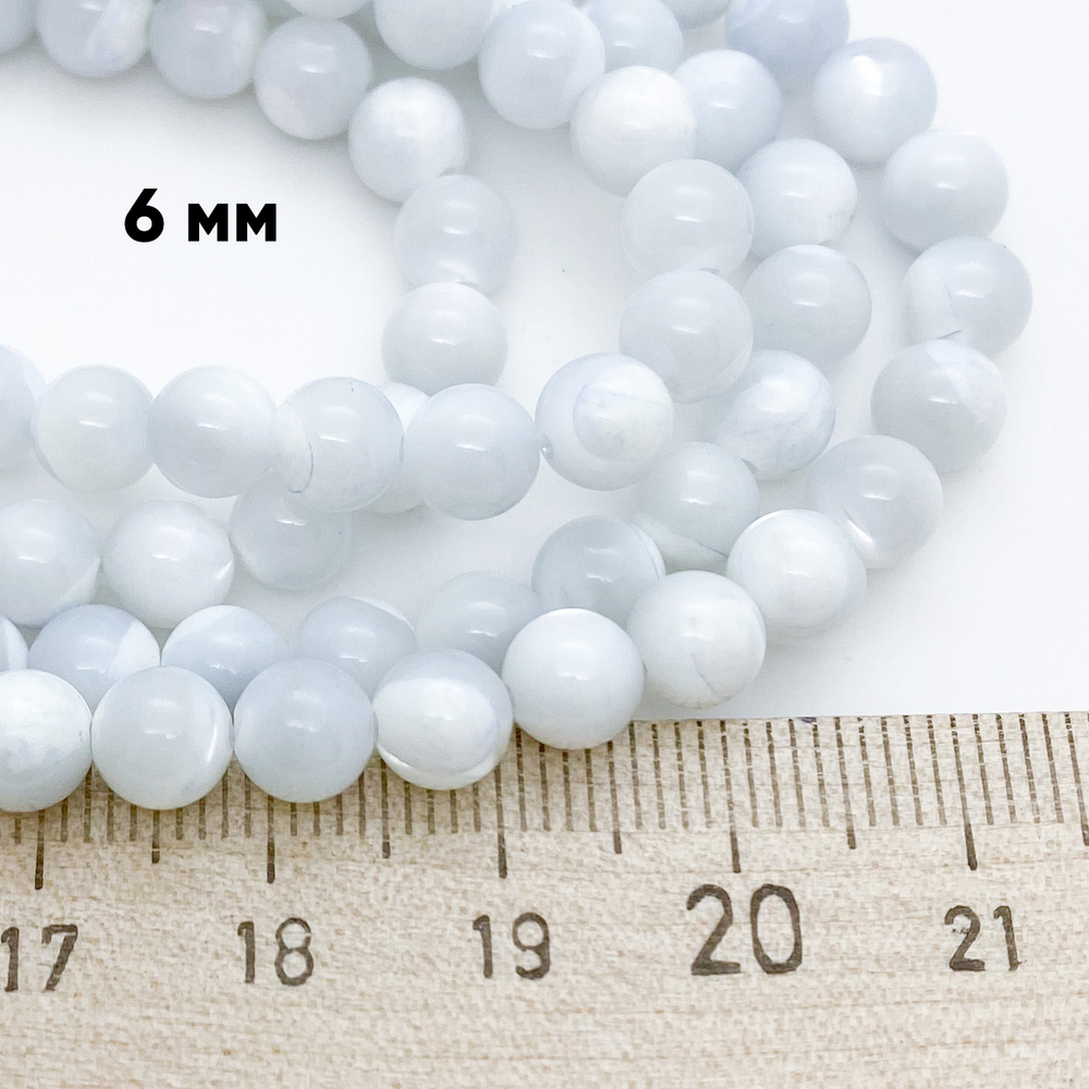 Перламутр тонированный, цвет серо-синий, диаметр 6,1 мм, цена за 31-32 шт (1/2 нити)