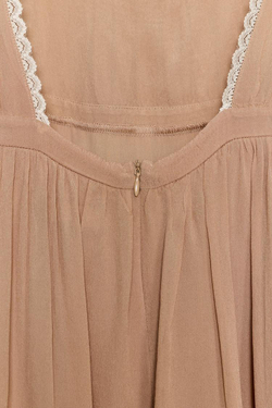 ZARA КОМБИНИРОВАННОЕ КРУЖЕВНОЕ ПЛАТЬЕ, ПЫЛЬНЫЙ РОЗОВЫЙ