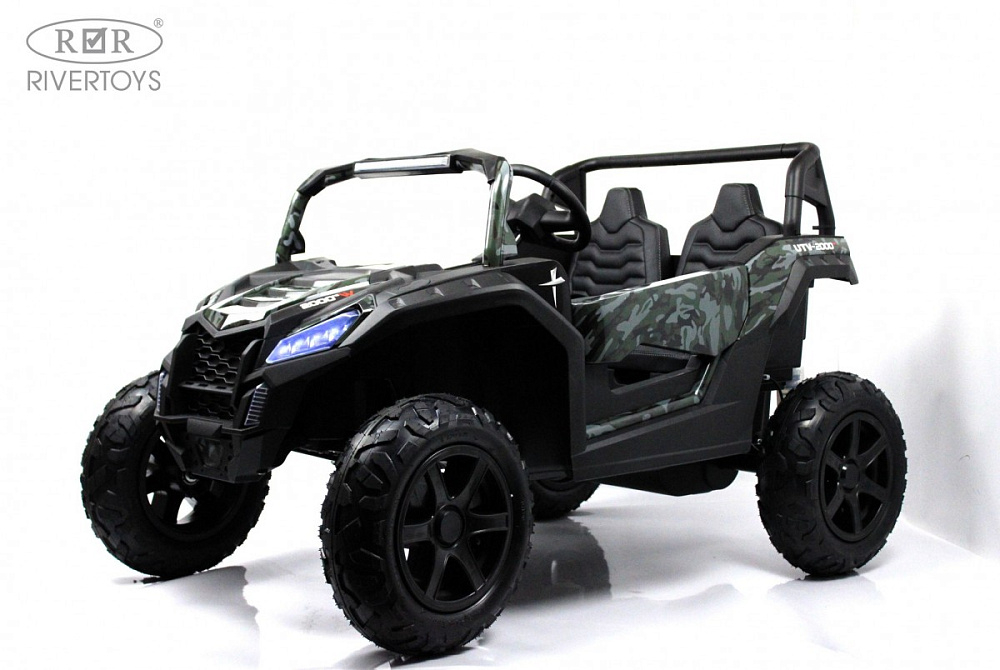 Детский электромобиль RiverToys M222MM зеленый камуфляж