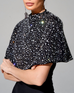 Укороченный кейп "Звездное небо" с кристаллами