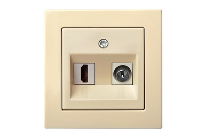 Розетка HDMI и TV для Передачи Данных Бежевая LIREGUS EPSILON