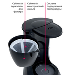 Кофеварка DELTA DL-8153 чёрная