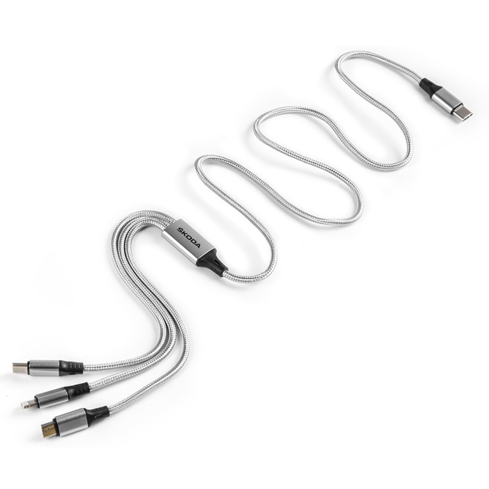 Кабель провод зарядный USB Type-C 3 в 1 Skoda Оригинал