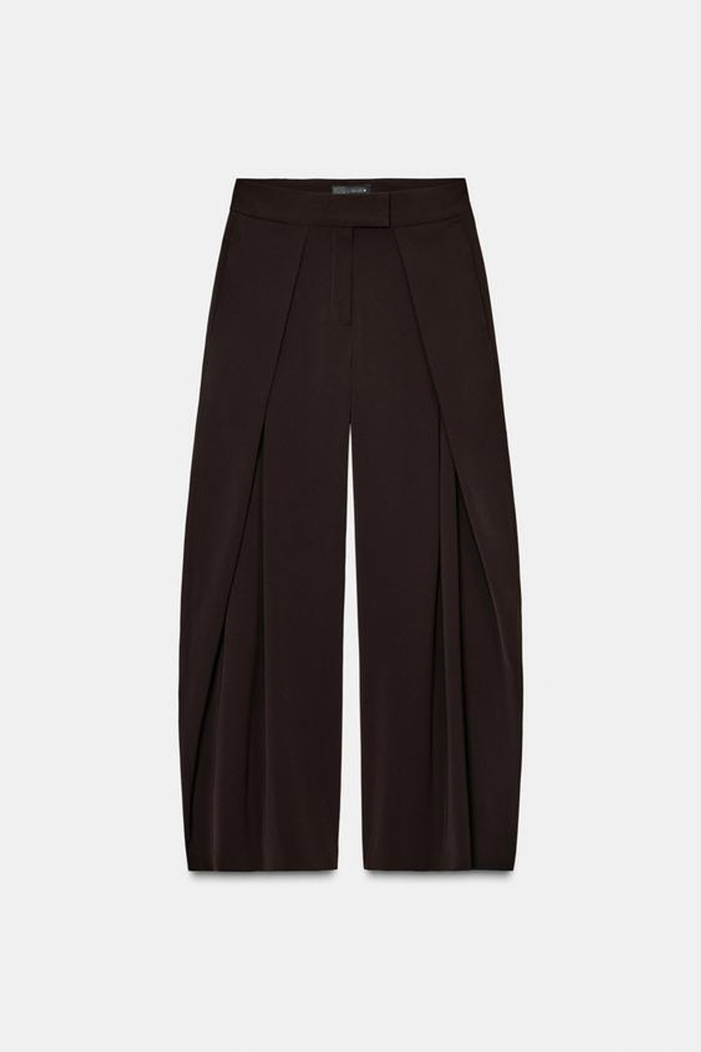 ZARA СВОБОДНЫЕ БРЮКИ С ЗАЩИПАМИ — ZW COLLECTION, КОРИЧНЕВЫЙ