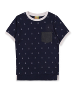 Футболка детская Little Beetle, якоря, синий/SS18-ok 1.9