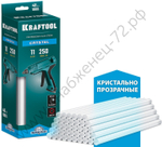 KRAFTOOL Cristal, 11 х 250 мм, 40 шт., кристально прозрачные клеевые стержни (06846-40)