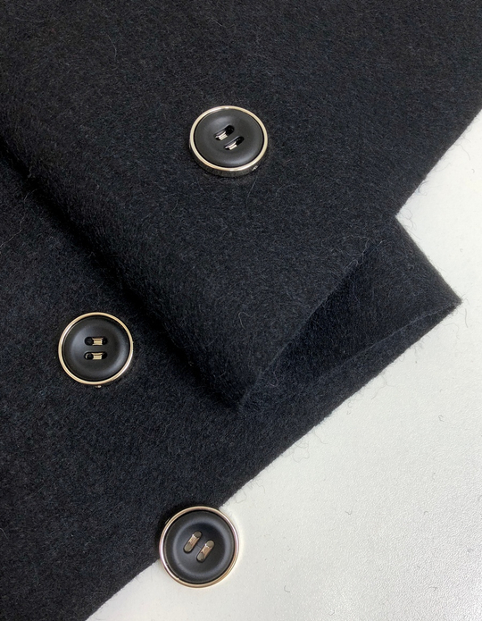 Пальтовая лоден, черный C022, шерсть 620г/м2