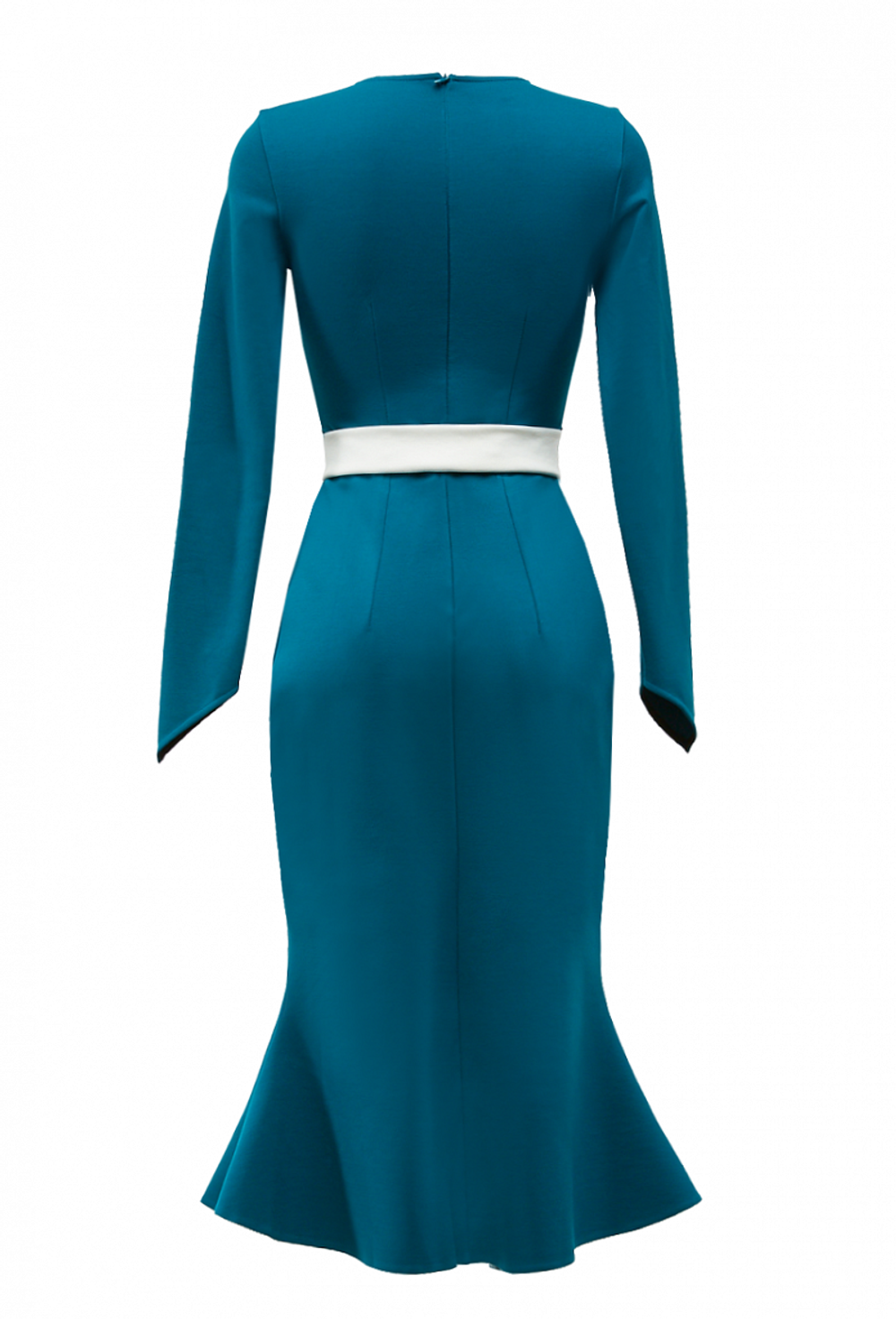 Платье с юбкой годе изумрудное 15-03-20FW