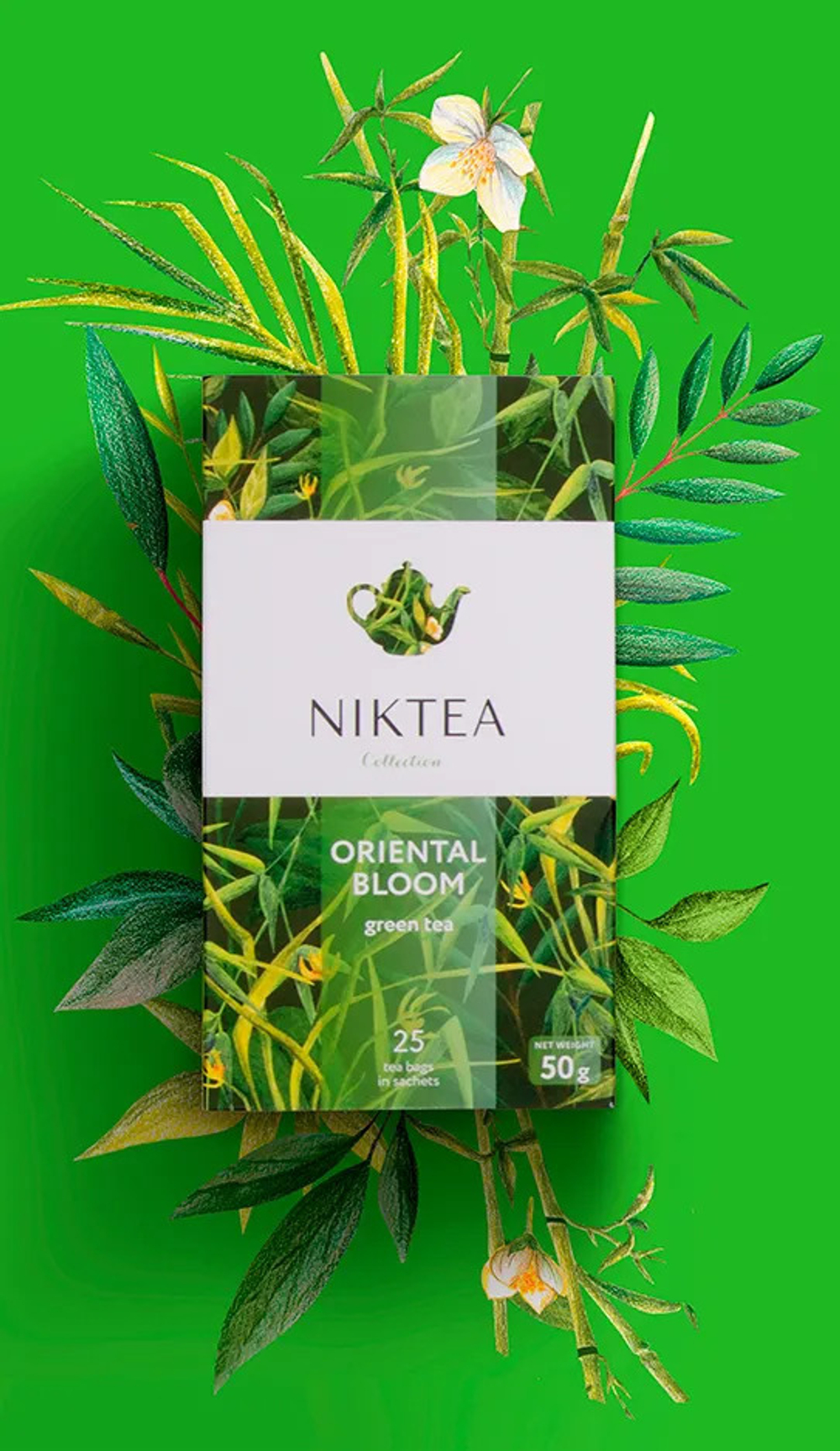 Niktea Oriental Bloom / Ориентал Блум, чай зелёный в пакетиках, 2 x 25 шт.