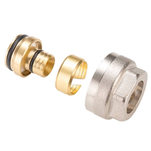 Фитинг обжимной MVI для полиэтиленовой и металполимерной трубы 16х2,0х1/2" под евроконус