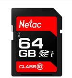 Карта памяти SDXC 64GB  Class10 (100MB/s) Netac
