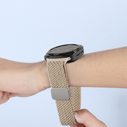 Эластичный ремешок серого цвета (Beige) от Dux Ducis для смарт часов Samsung Watch Ultra 47MM, серия Strap (Mixture Pro Series)