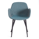 Кресло VALENTINO (mod. PC45-2) / 1 шт. в упаковке металл/экокожа/ткань, 55 х 58 х 81 см, Turquoise (бирюзовый)/Grey (серый)/чёрный