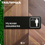 Табличка Мужская раздевалка, для офиса, фитнес-клуба, отеля, 30 х 10 см, черная, Айдентика Технолоджи