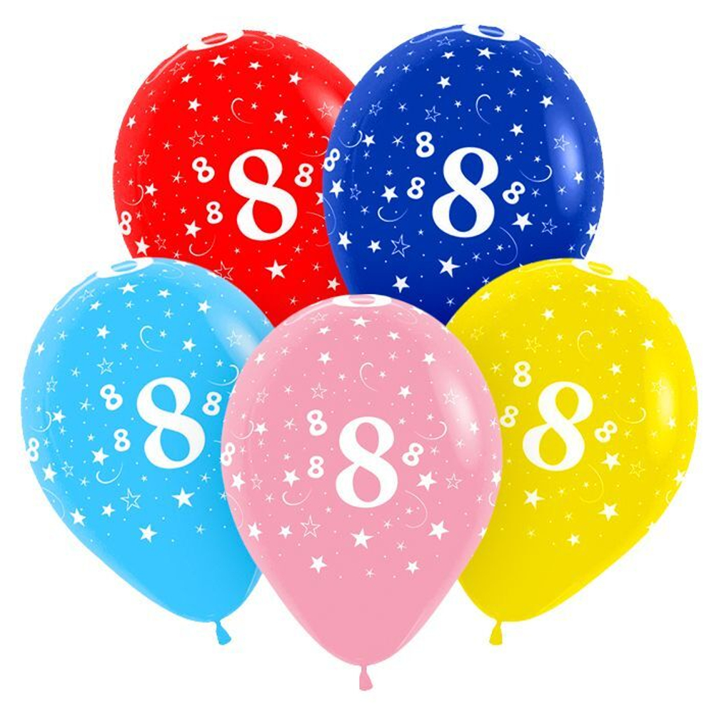 Шар с рисунком Цифра 8 ассорти